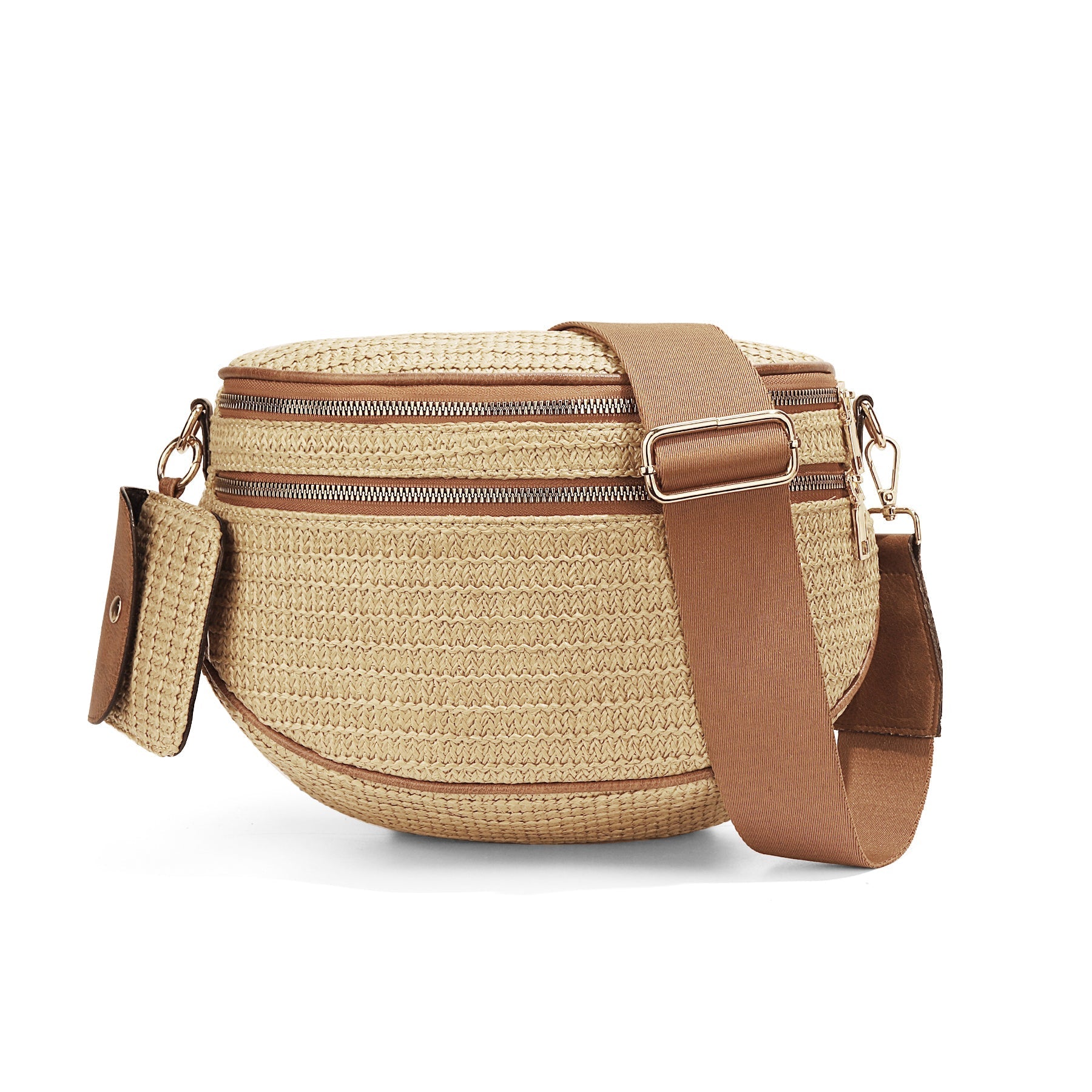 Geruite Crossbody Riemtas voor Dames - Ruime Heuptas voor Moeders & Dagelijks Reizen