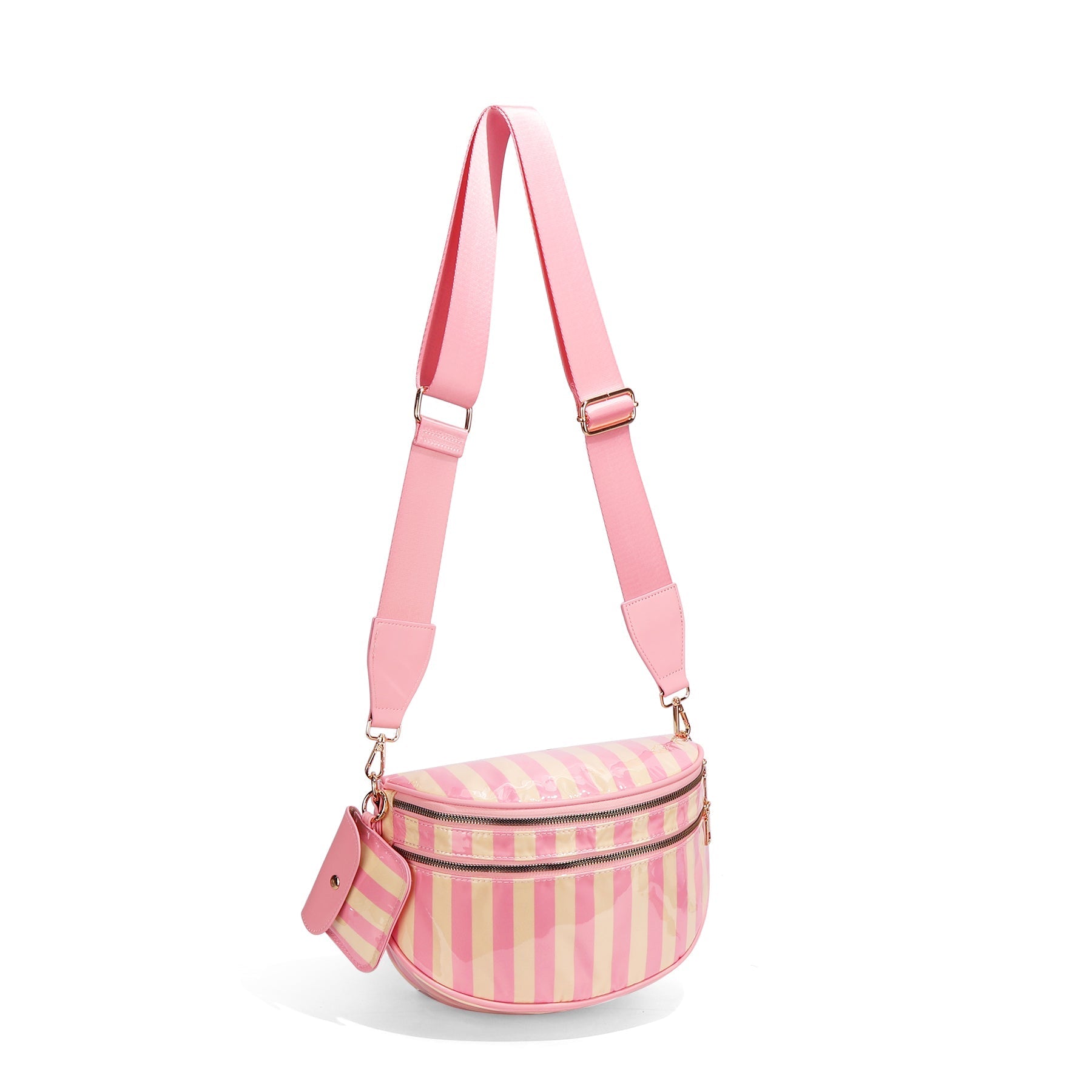 Geruite Crossbody Riemtas voor Dames - Ruime Heuptas voor Moeders & Dagelijks Reizen