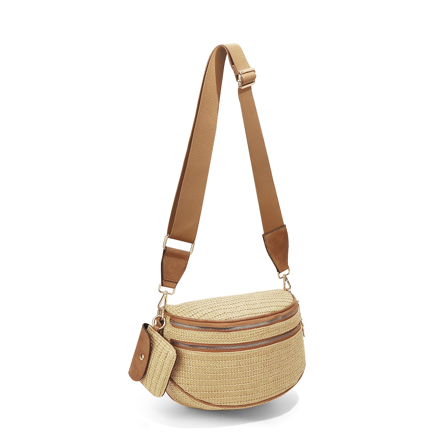 Geruite Crossbody Riemtas voor Dames - Ruime Heuptas voor Moeders & Dagelijks Reizen
