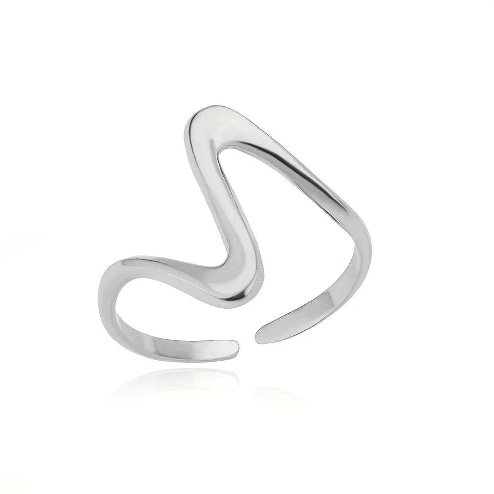 18k vergulde manchetring Liora in moderne golfstijl – ByFirenzzi