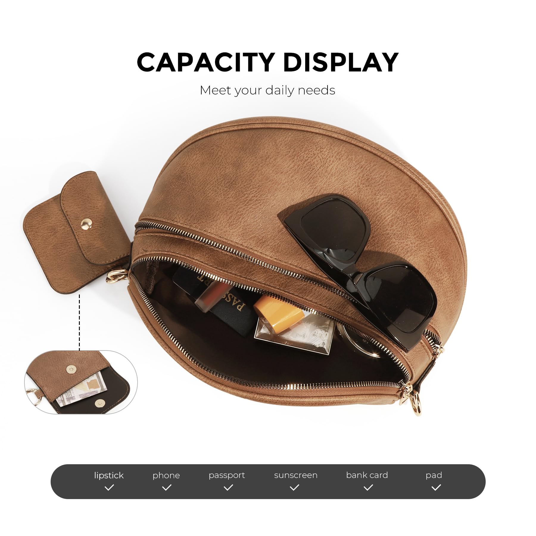 Geruite Crossbody Riemtas voor Dames - Ruime Heuptas voor Moeders & Dagelijks Reizen