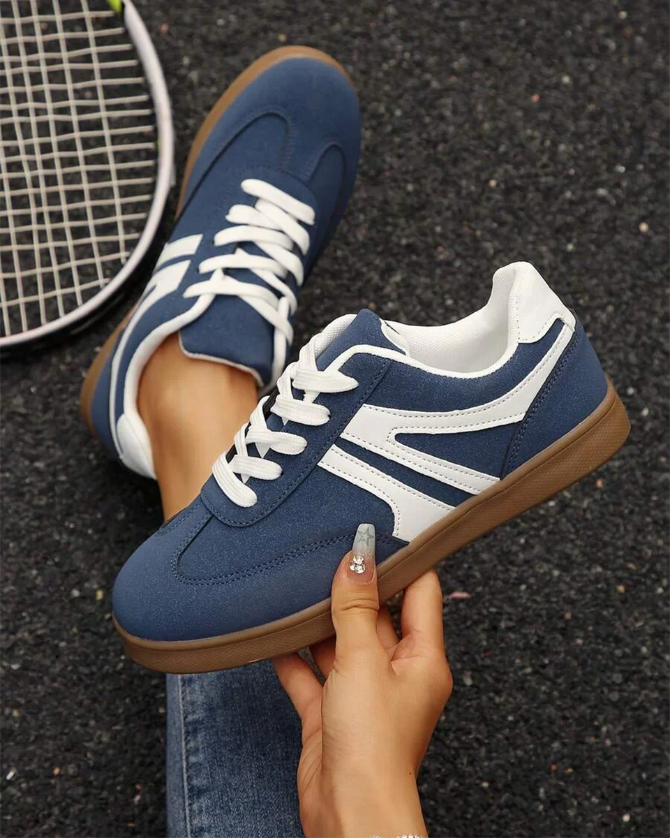 Harbor Court blauwe sneakers met rubberen zool