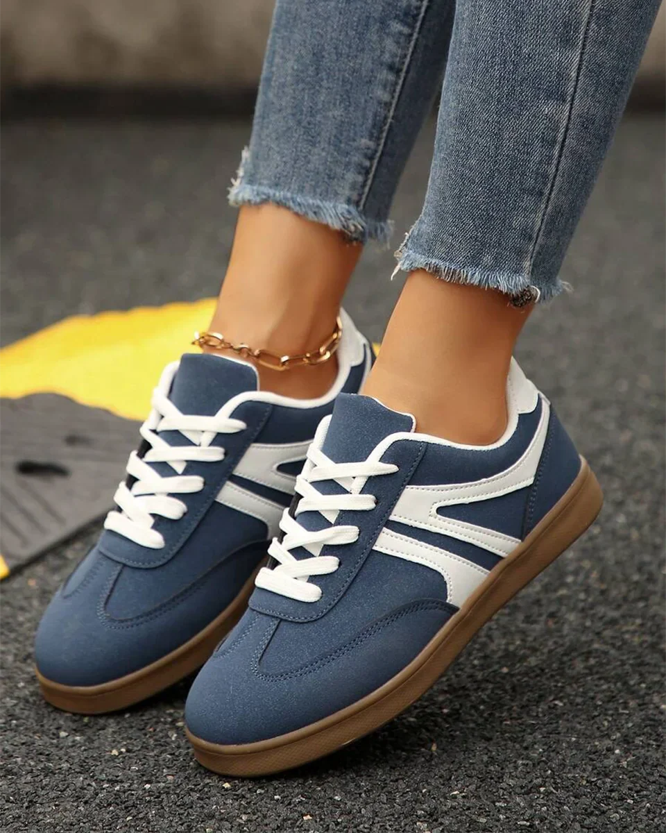 Harbor Court blauwe sneakers met rubberen zool