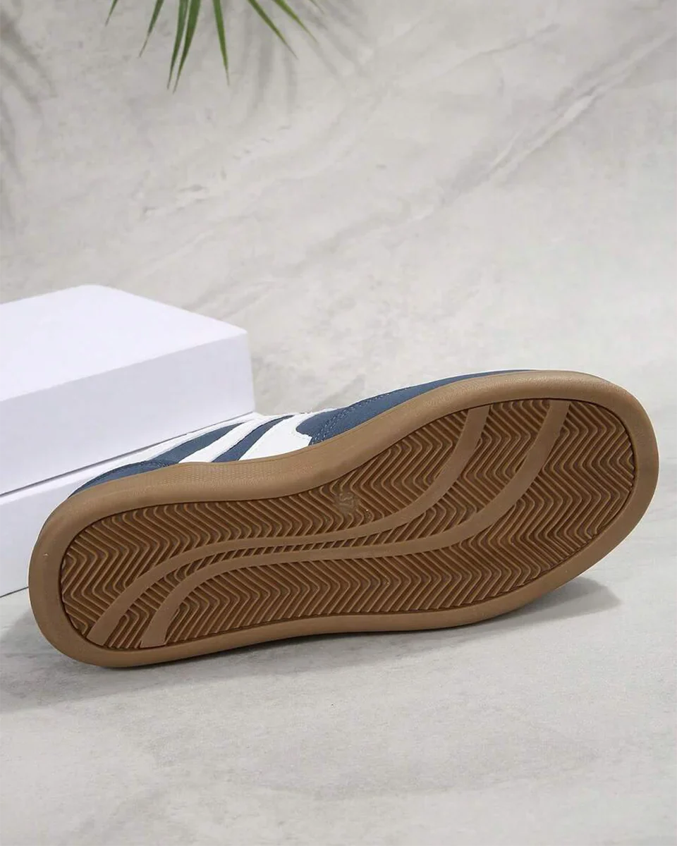 Harbor Court blauwe sneakers met rubberen zool