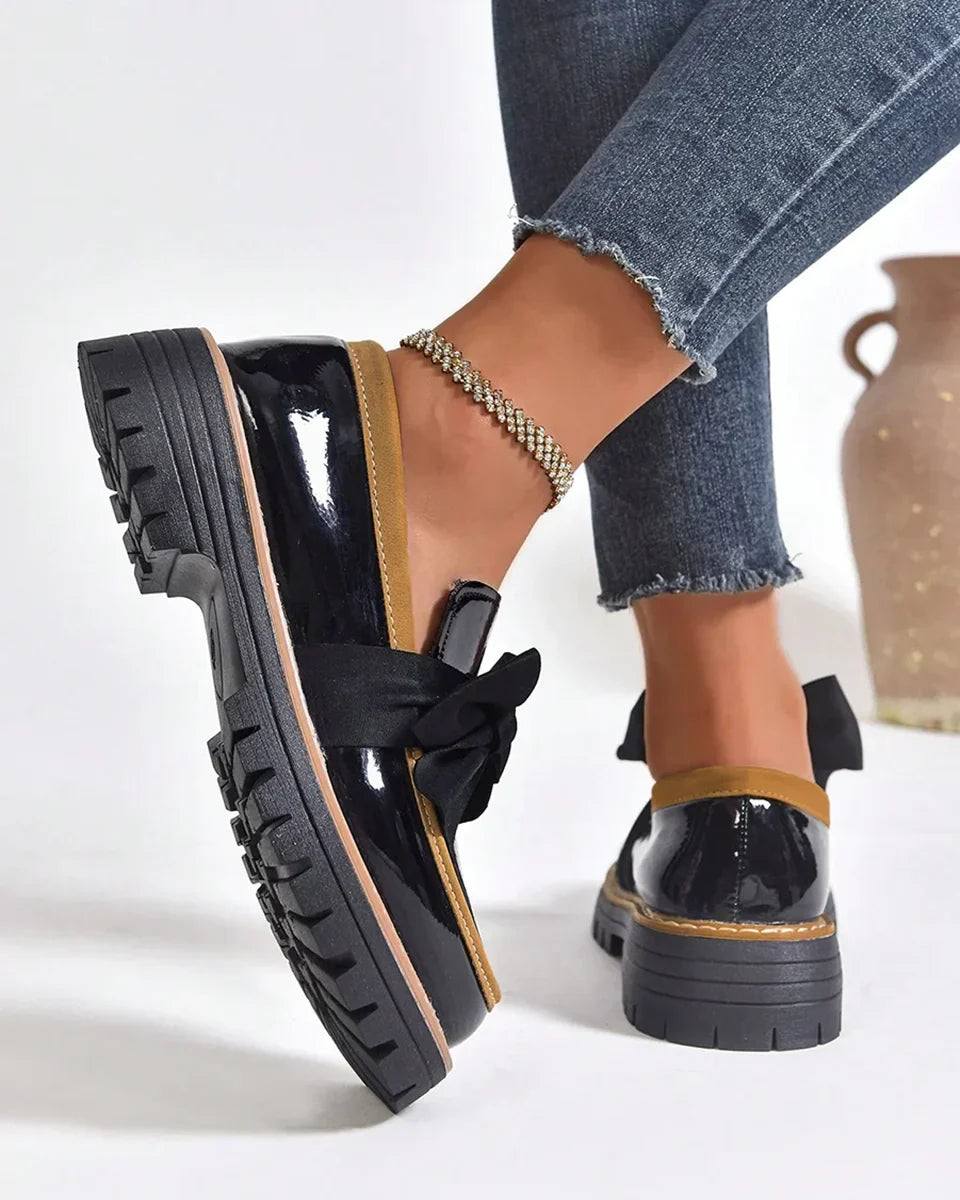 Valerie Bow platform loafers