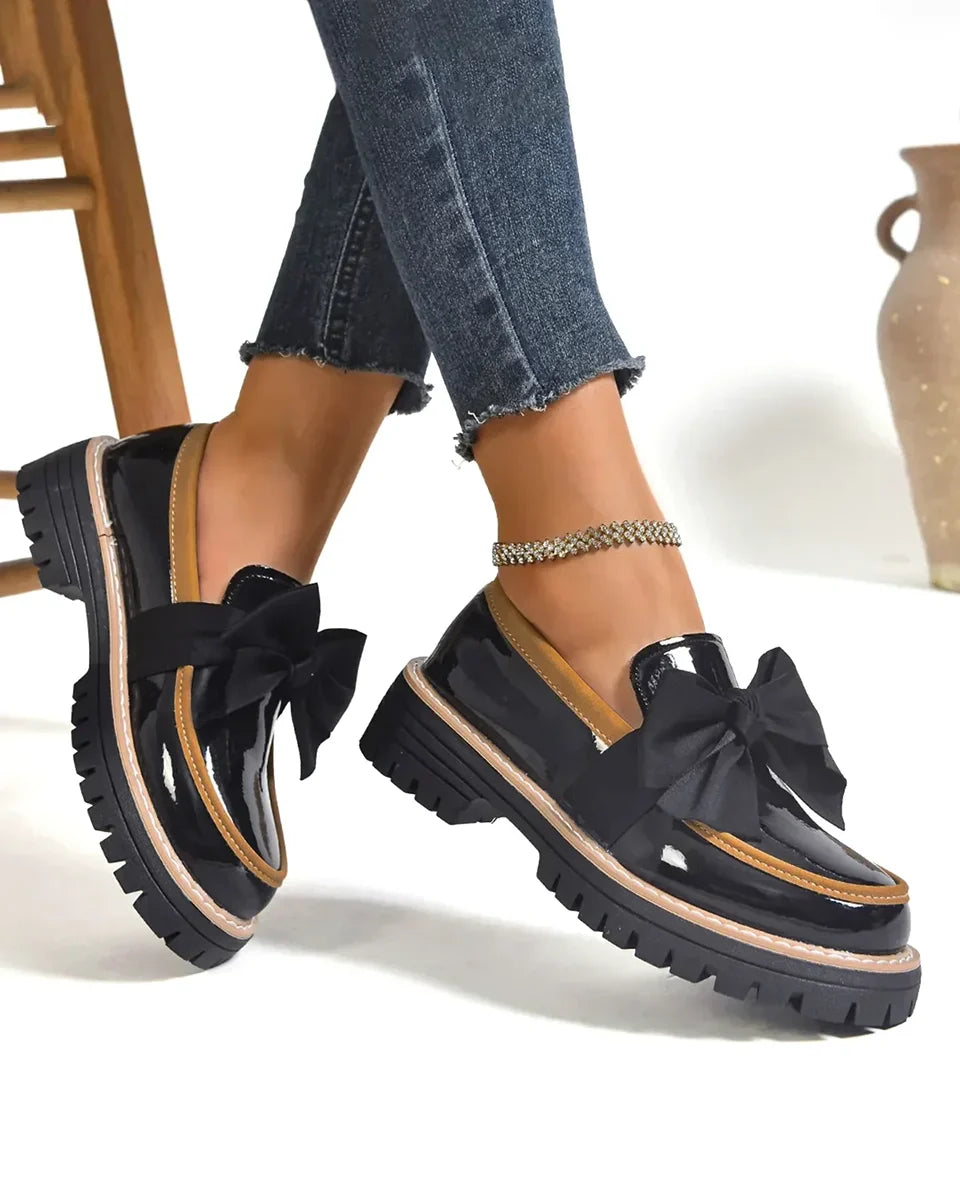Valerie Bow platform loafers