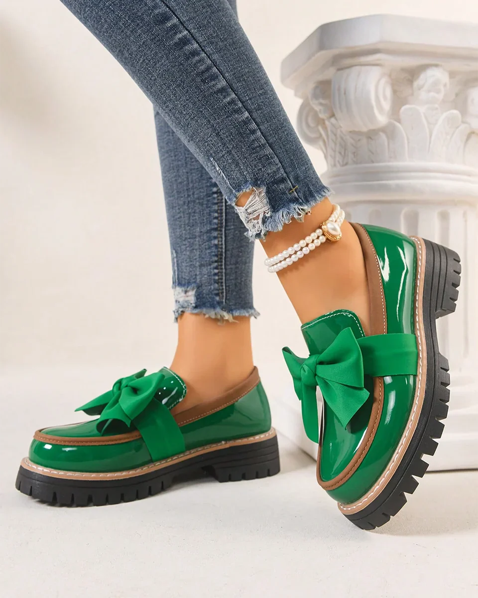 Valerie Bow platform loafers