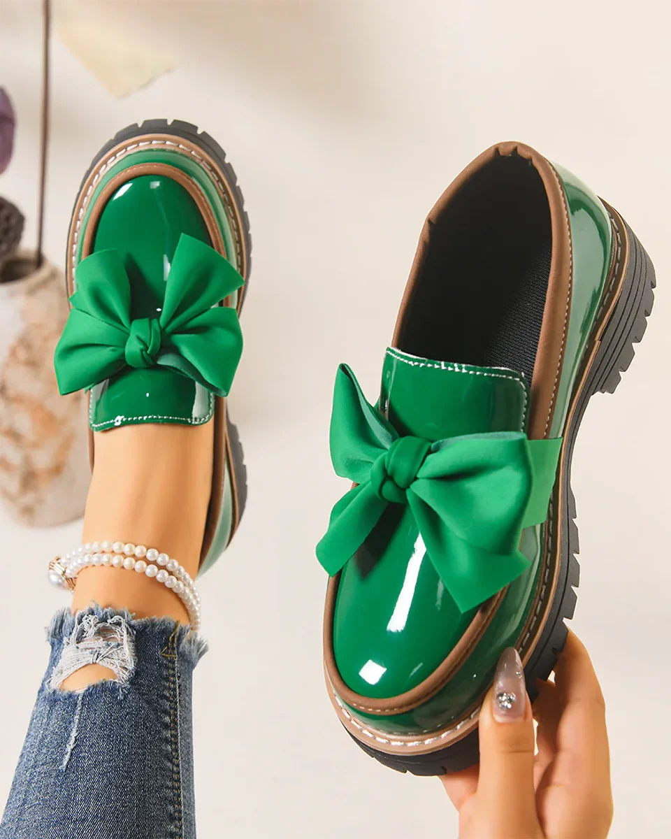 Valerie Bow platform loafers