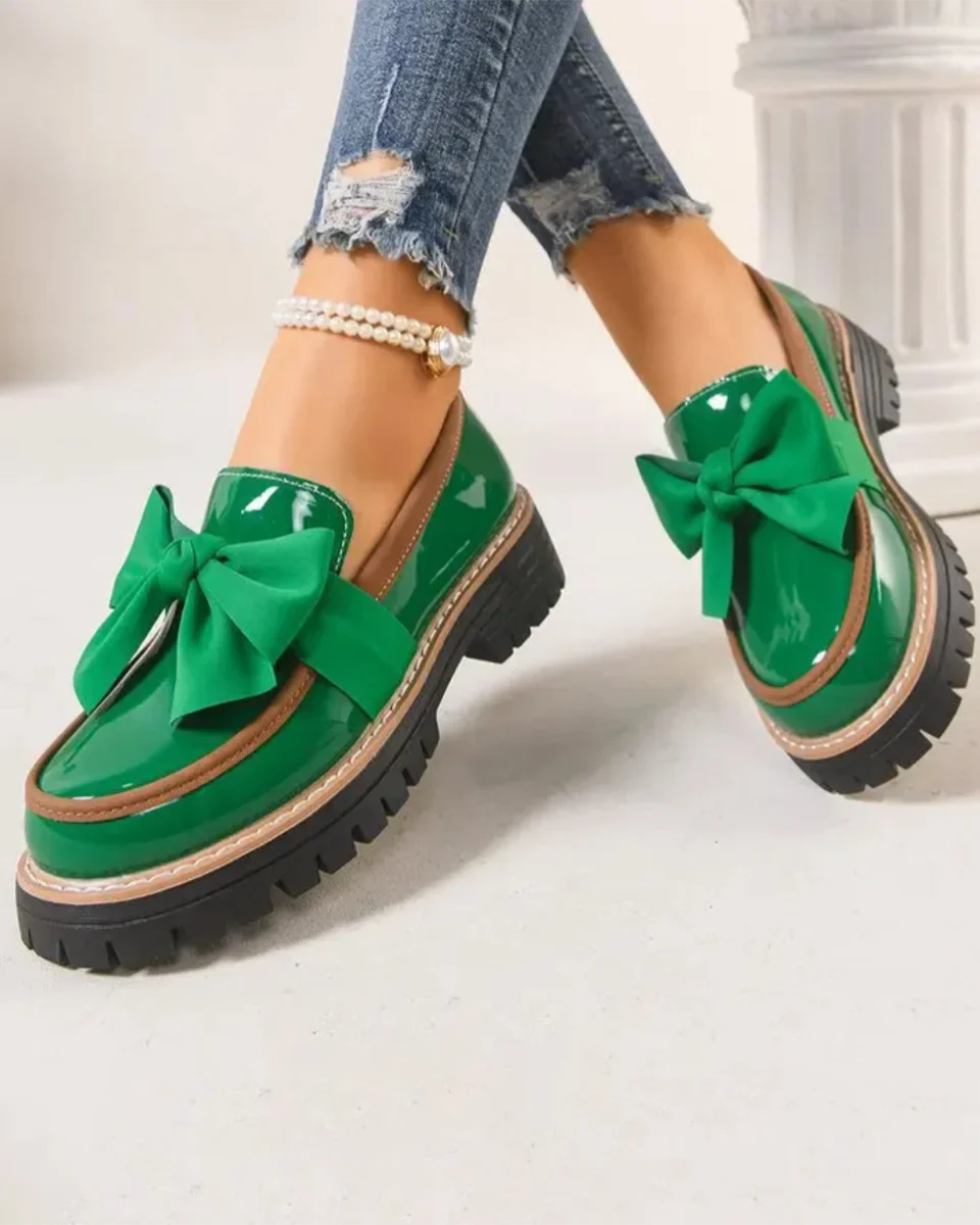 Valerie Bow platform loafers