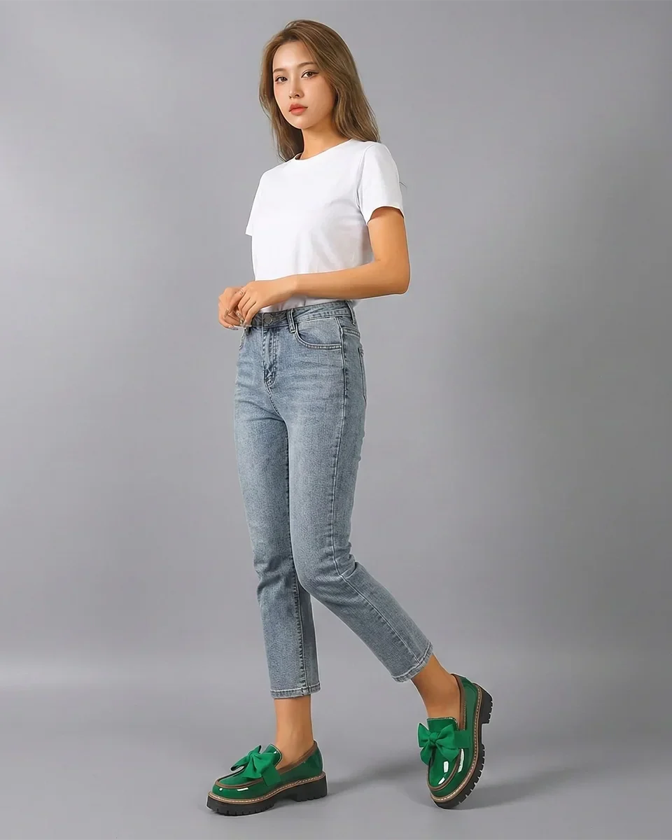 Valerie Bow platform loafers