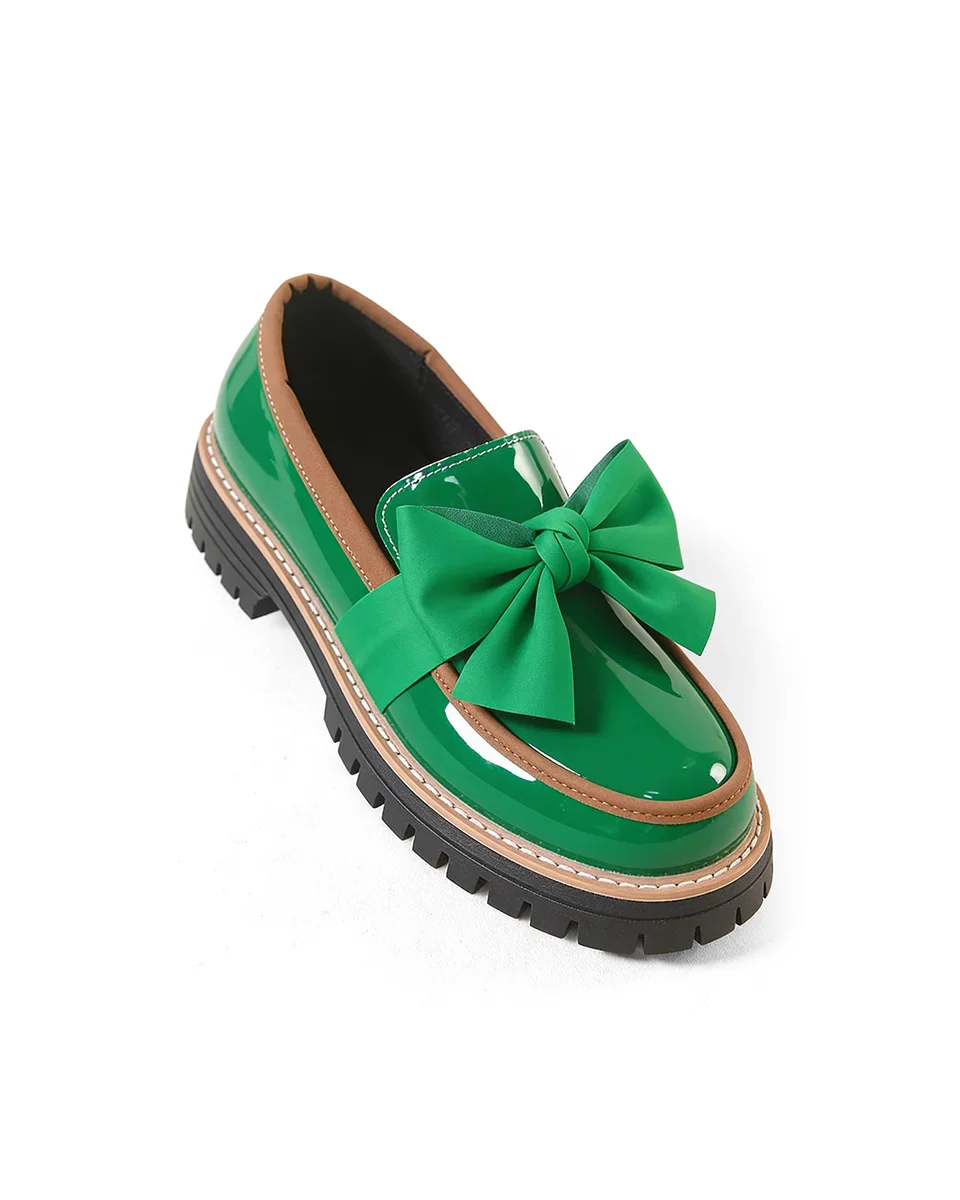 Valerie Bow platform loafers