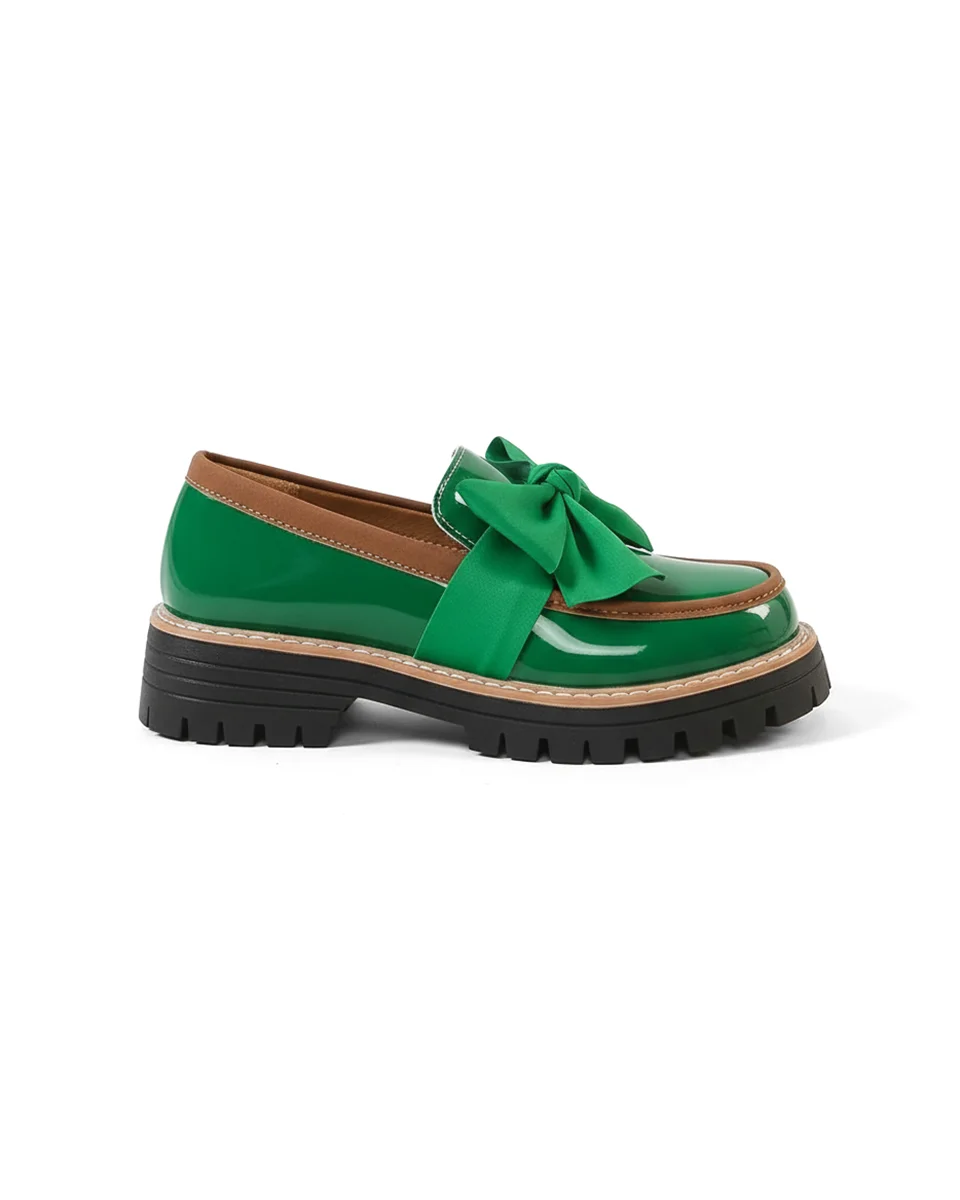 Valerie Bow platform loafers