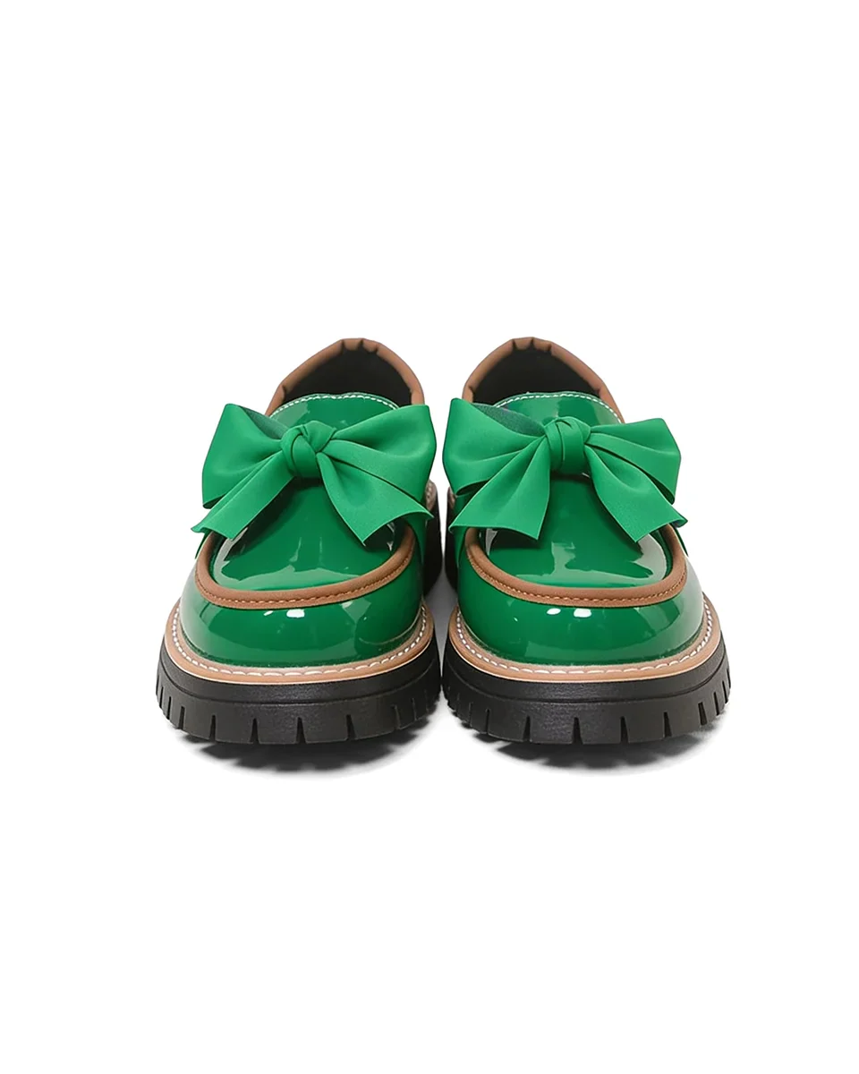 Valerie Bow platform loafers