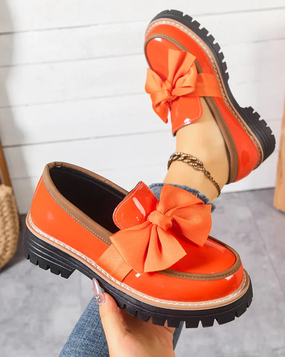 Valerie Bow platform loafers