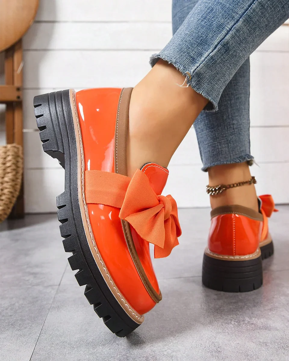 Valerie Bow platform loafers