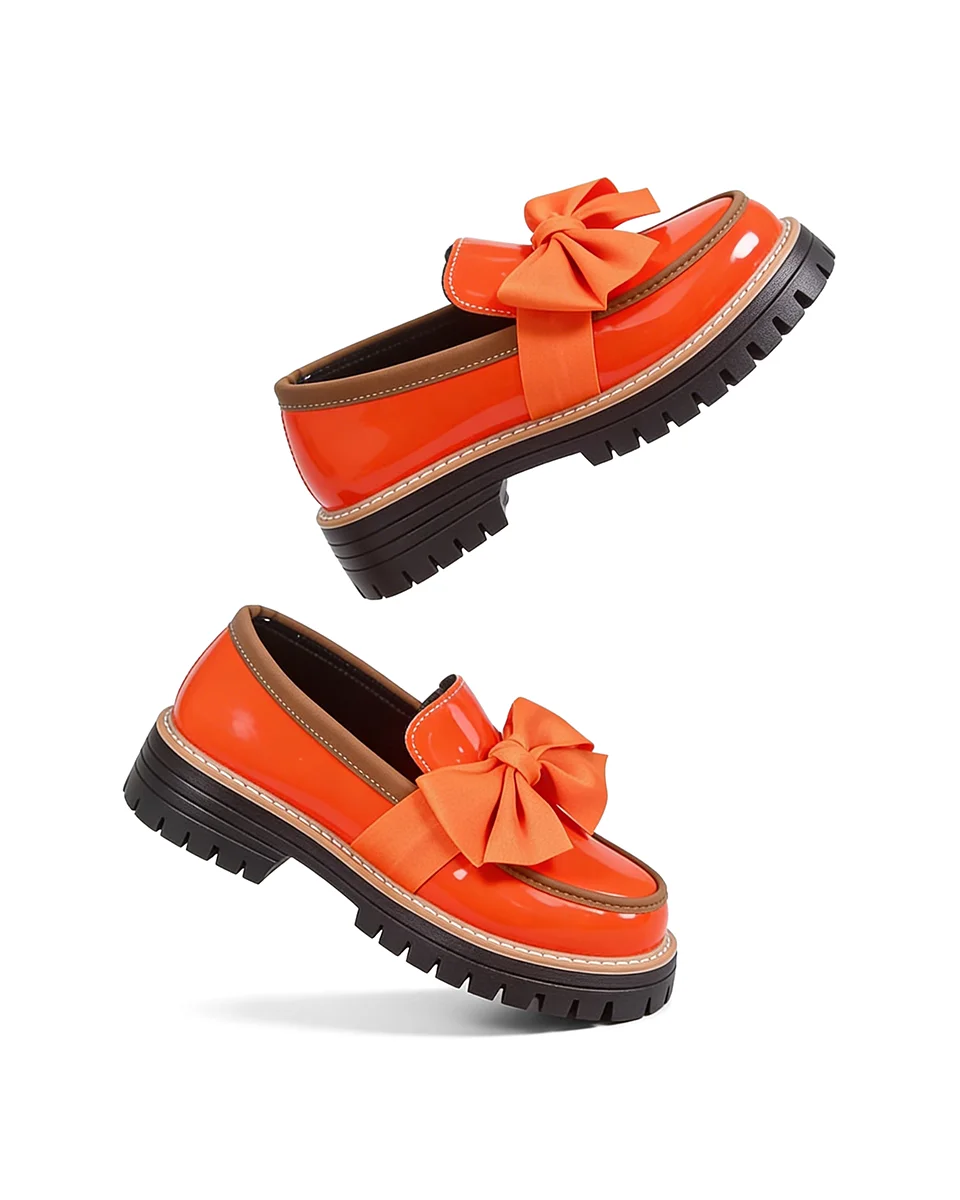 Valerie Bow platform loafers