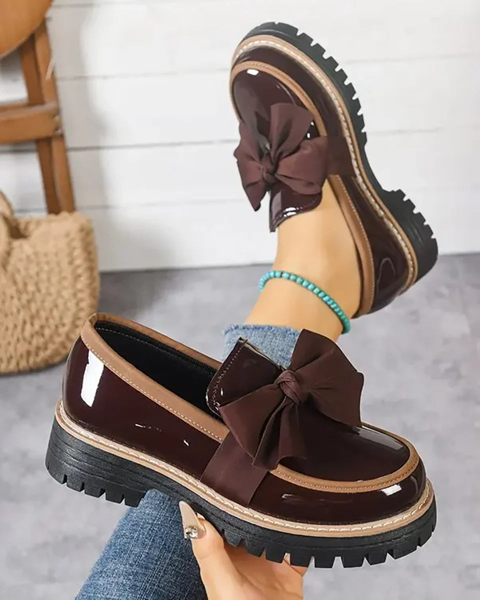 Valerie Bow platform loafers