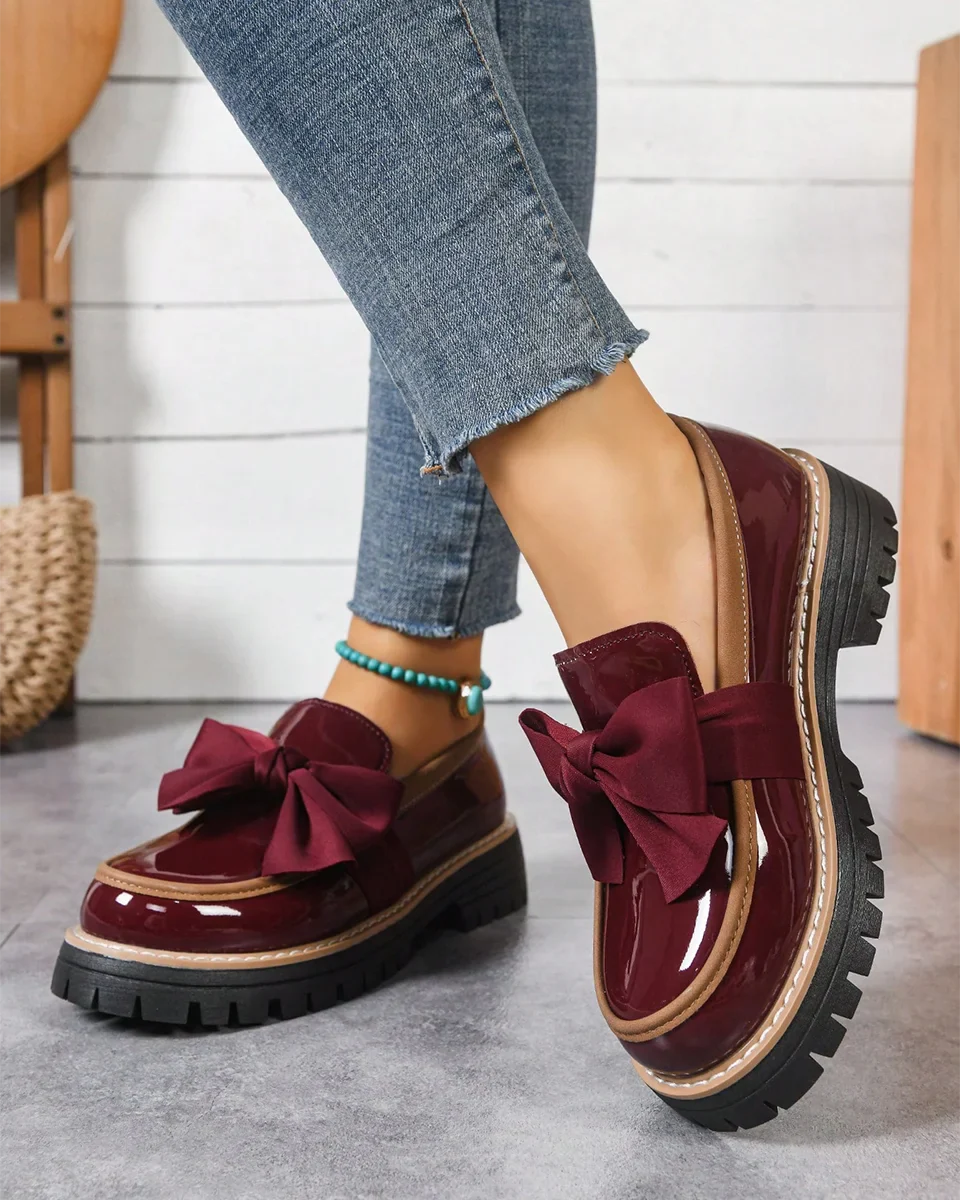 Valerie Bow platform loafers