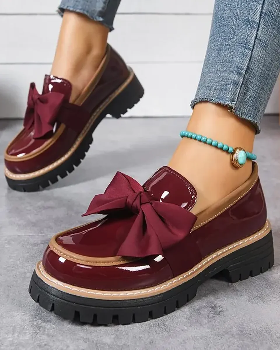 Valerie Bow platform loafers