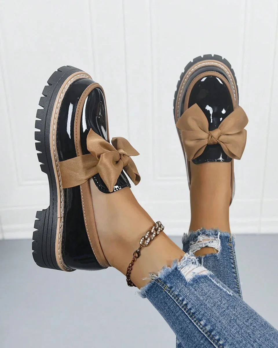 Valerie Bow platform loafers