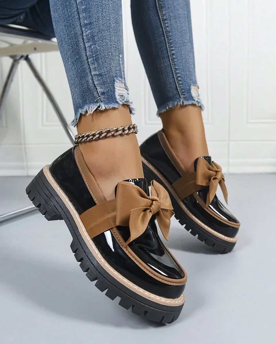 Valerie Bow platform loafers