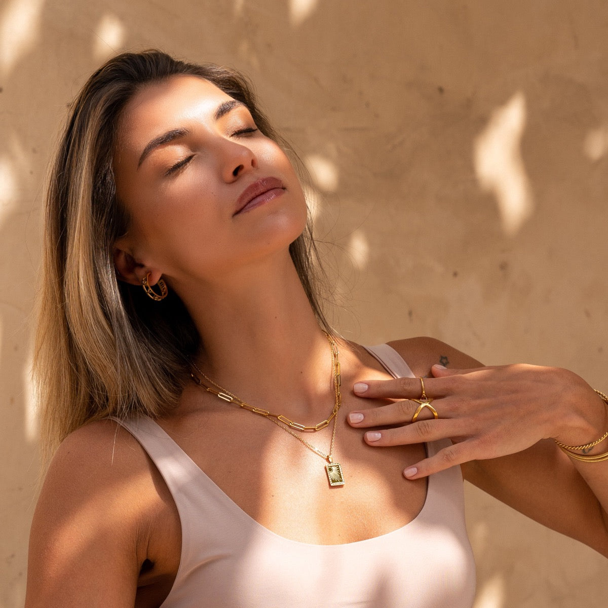 Sunrise ketting, 18k verguld – ByFirenzzi