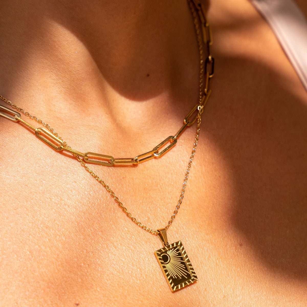 Sunrise ketting, 18k verguld – ByFirenzzi