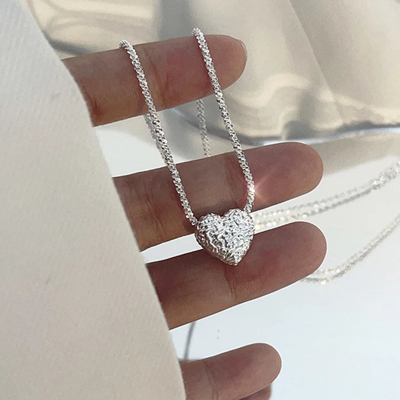 Ketting met kristallen hart van 925 sterling zilver – ByFirenzzi