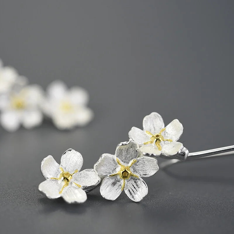 Lotusbloem oorbellen van 925 sterling zilver – ByFirenzzi