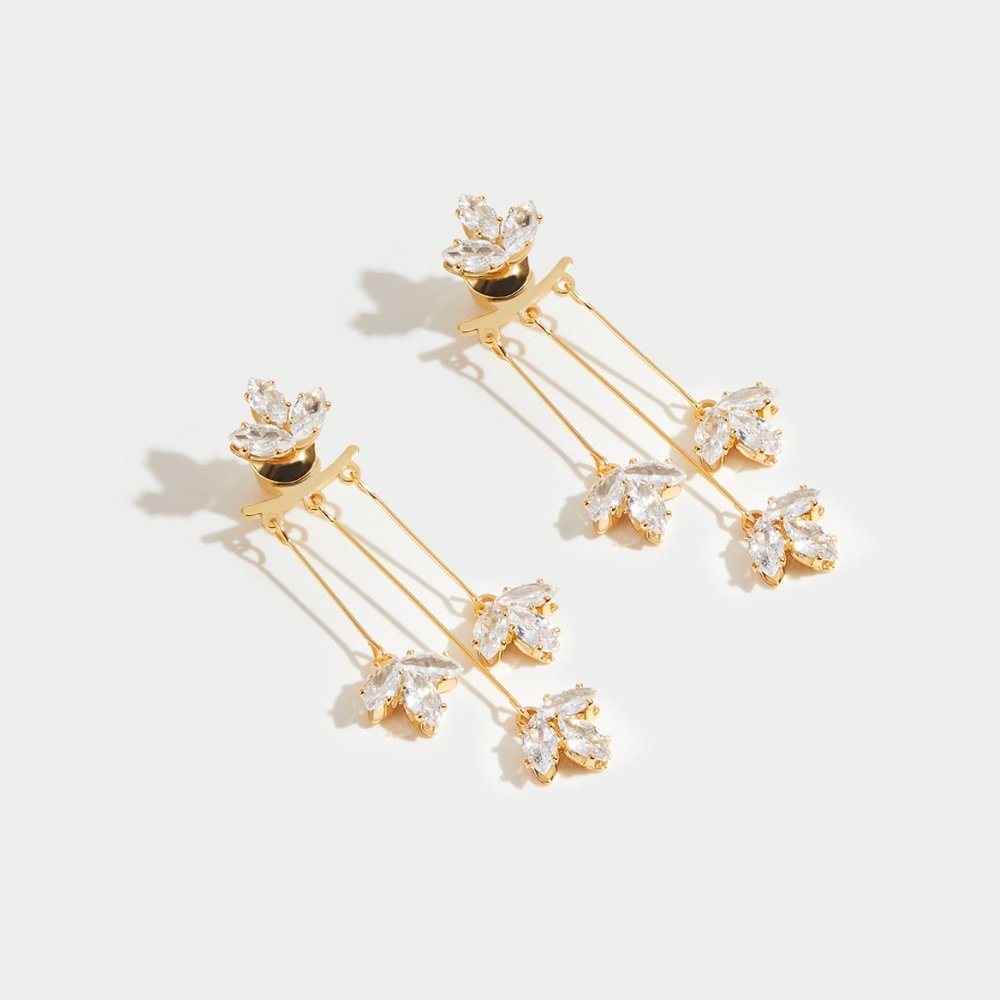 Lotus Cascade oorbellen – 18k verguld door ByFirenzzi