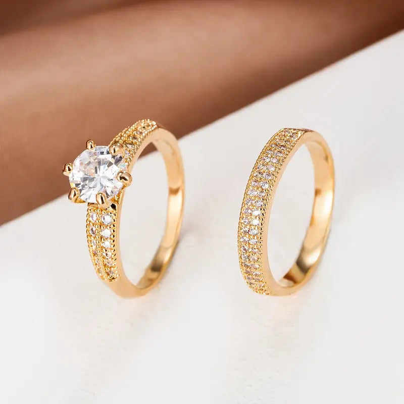 18k Gold-Plated Ardella Ring Set – By Firenzzi