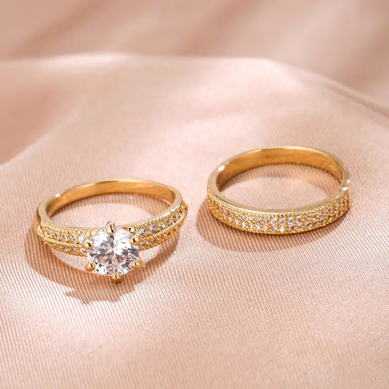 18k Gold-Plated Ardella Ring Set – By Firenzzi