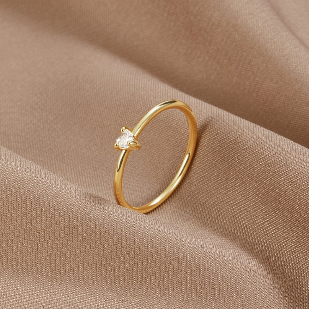 18k vergulde romantische hartring – ByFirenzzi