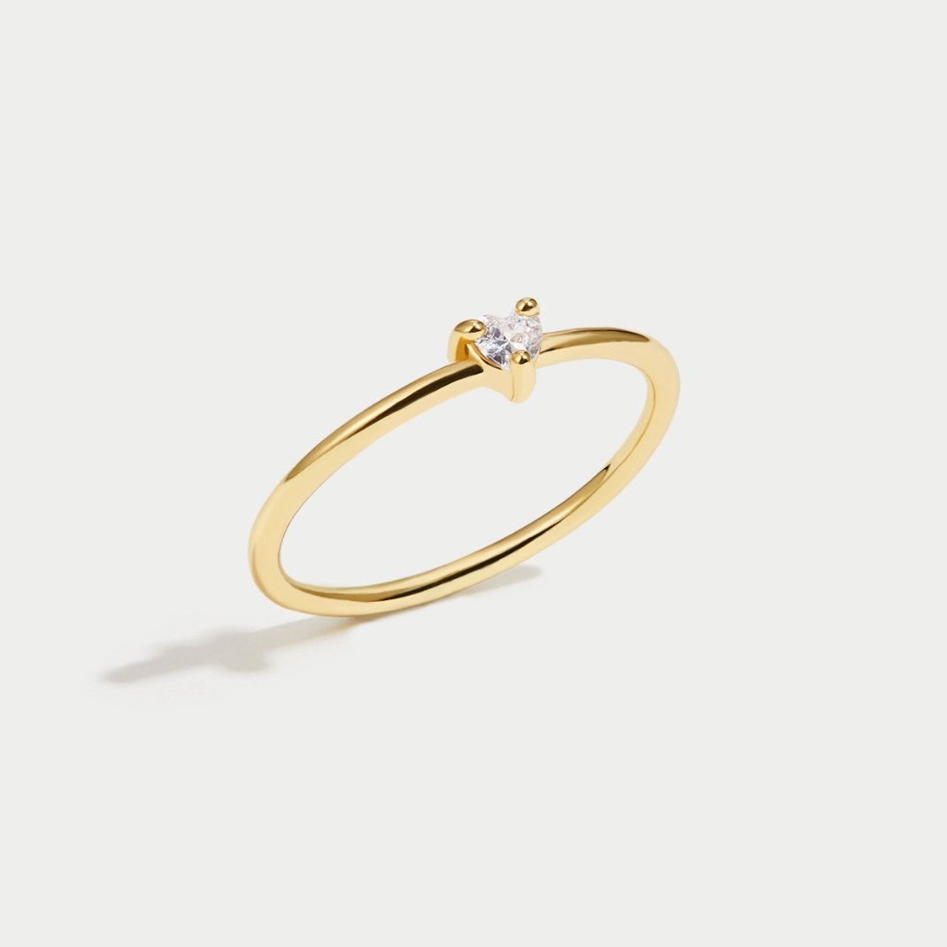 18k vergulde romantische hartring – ByFirenzzi
