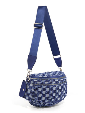 Geruite Crossbody Riemtas voor Dames - Ruime Heuptas voor Moeders & Dagelijks Reizen