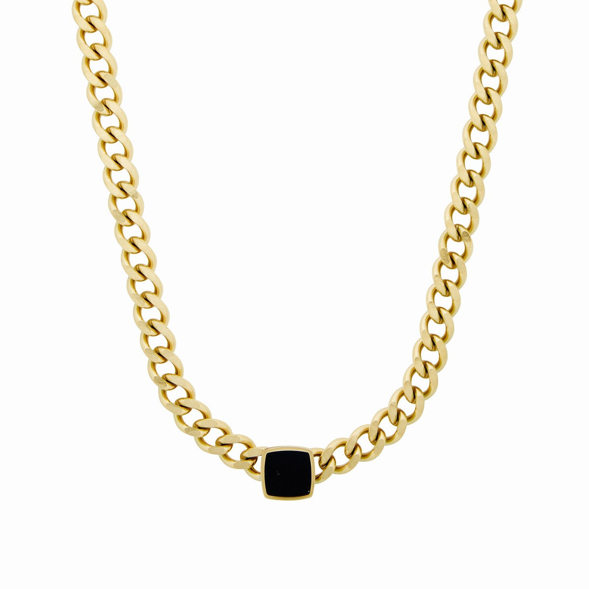 Colar Cubano Ônix Banhado in Ouro 18k - ByFirenzzi