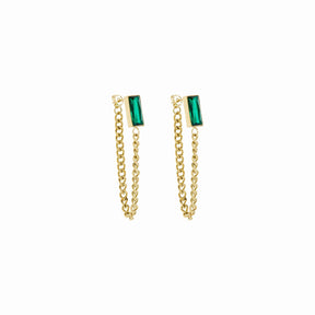 Brincos Esmeralda Banhado a Ouro 18k - ByFirenzzi