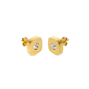 Brincos Romanos Pedra Latina Banhado a Ouro 18k - ByFirenzzi