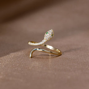 Anel Elsa de Pérola e Cristal Banhado a ouro 18k
