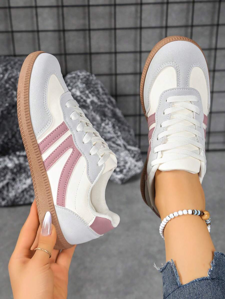 Camden Court Crème Grijs Roze Sneakers