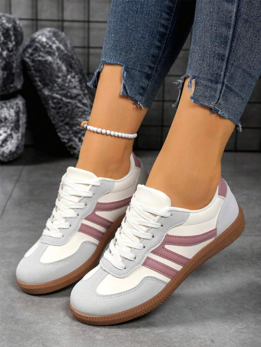 Camden Court Crème Grijs Roze Sneakers