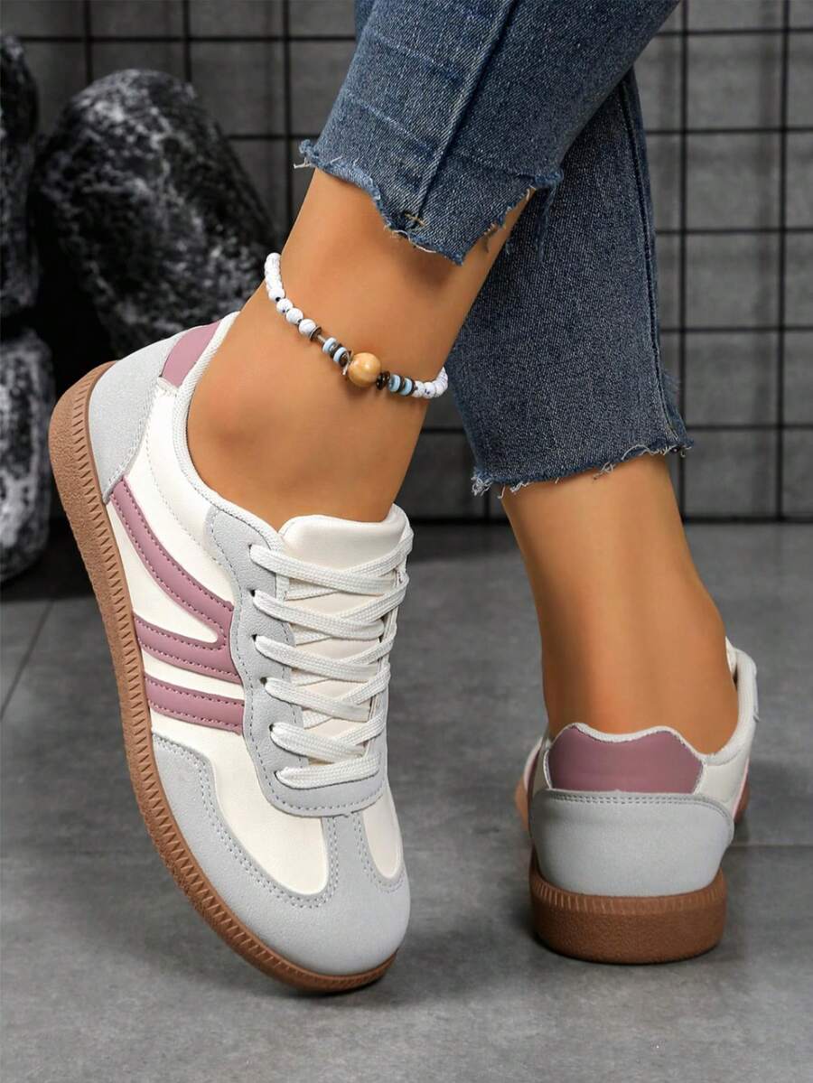 Camden Court Crème Grijs Roze Sneakers