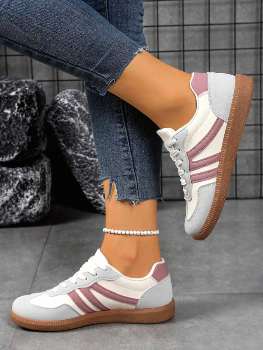 Camden Court Crème Grijs Roze Sneakers