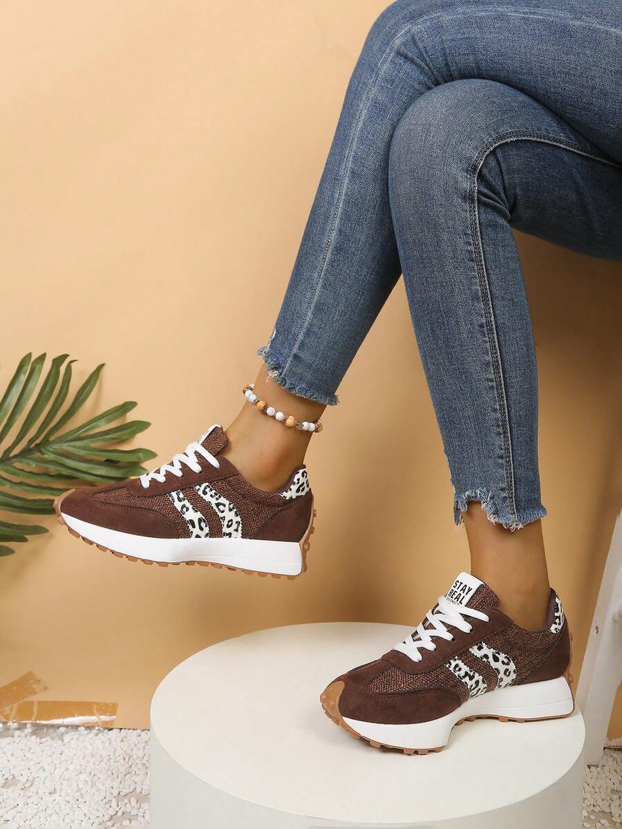 CloudLane Stripe Casual | Donkere Mocha Leopard