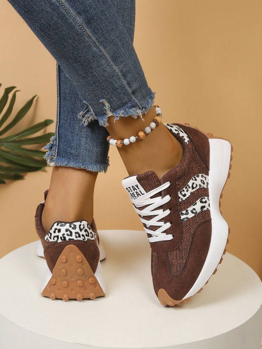 CloudLane Stripe Casual | Donkere Mocha Leopard