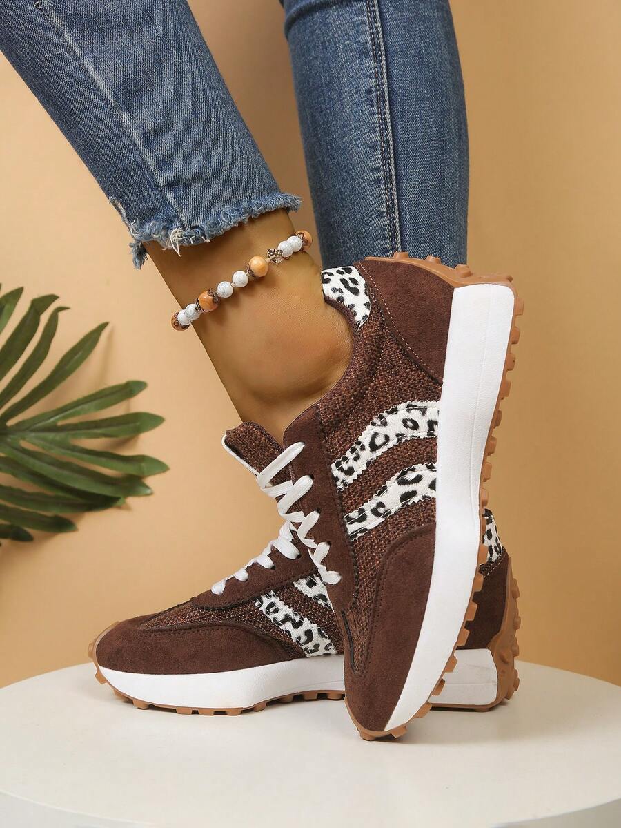 CloudLane Stripe Casual | Donkere Mocha Leopard