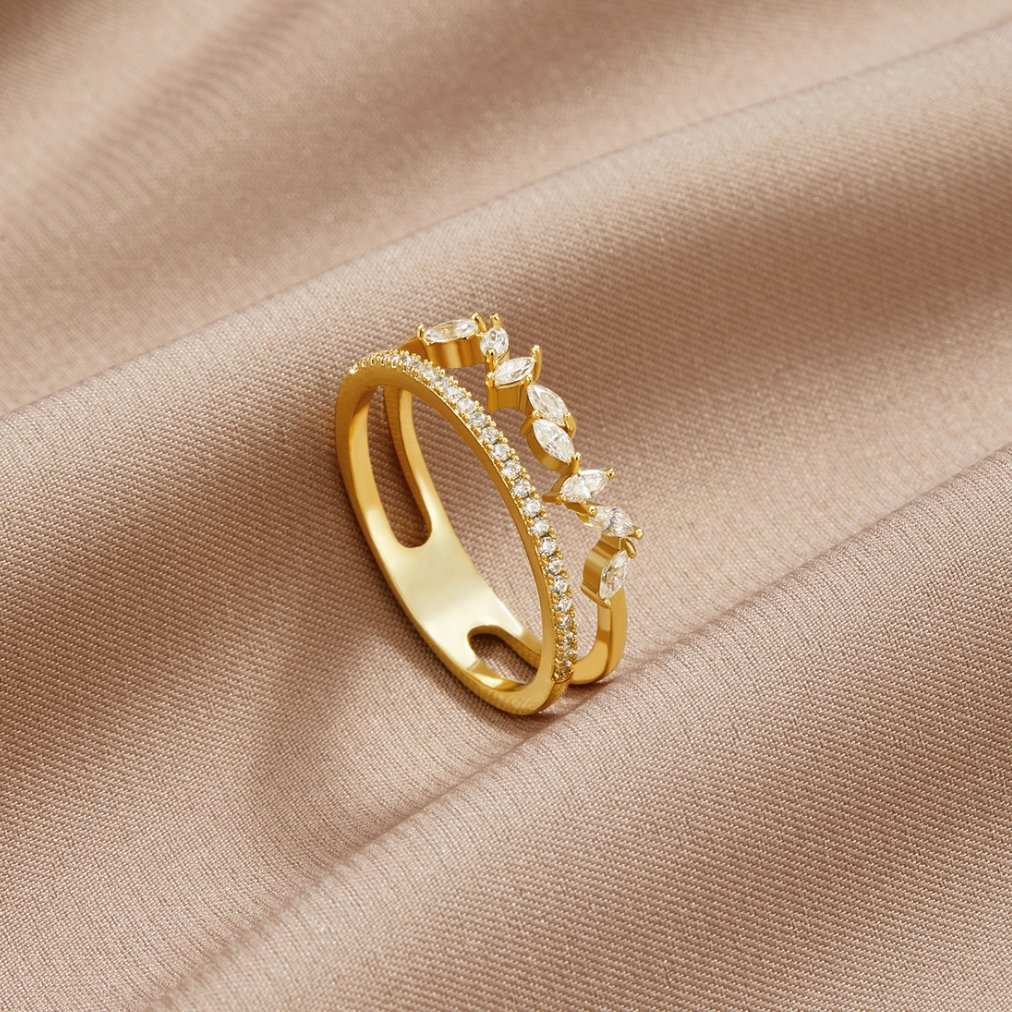 Anel Mia Banhado a ouro 18K
