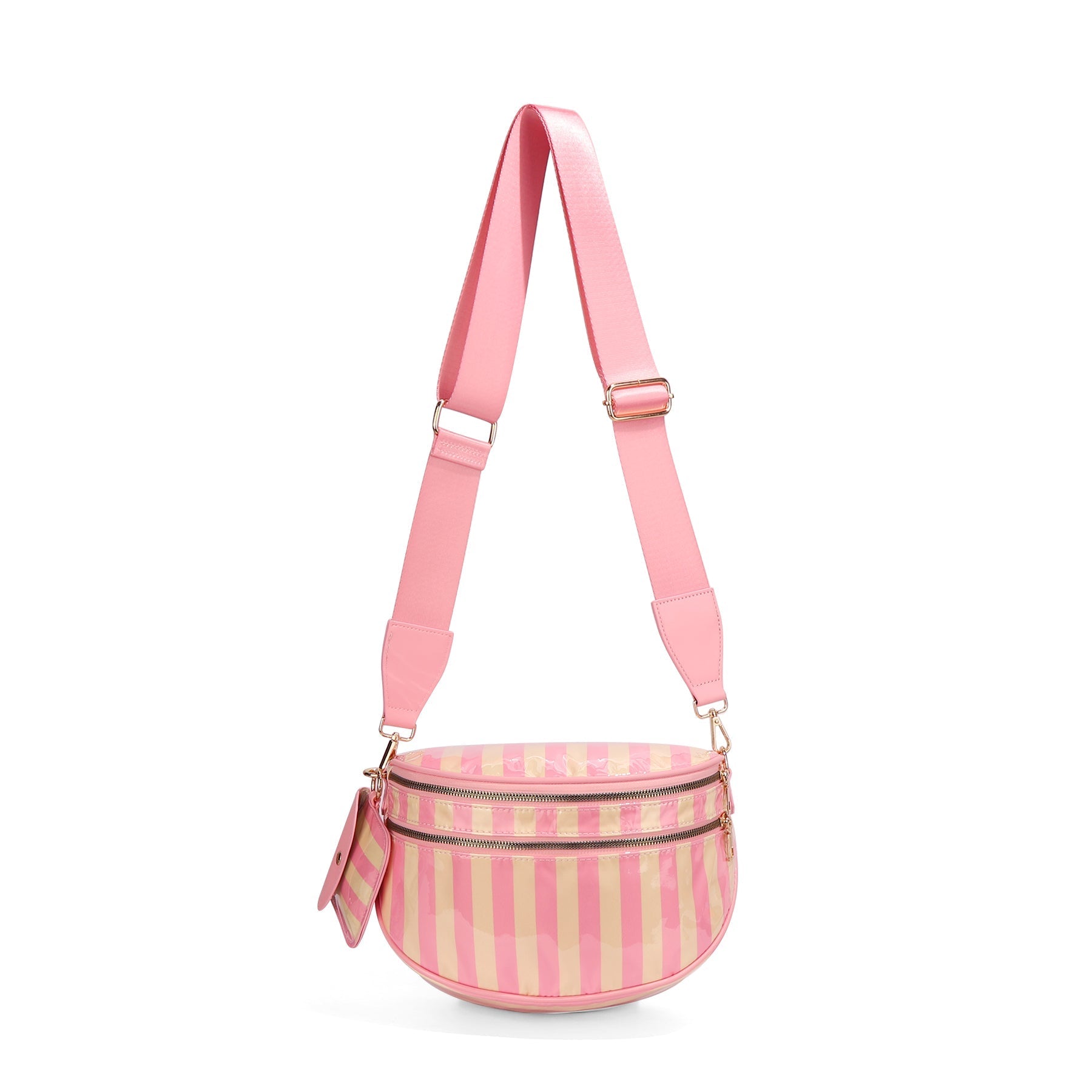 Geruite Crossbody Riemtas voor Dames - Ruime Heuptas voor Moeders & Dagelijks Reizen