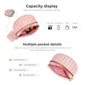 Geruite Crossbody Riemtas voor Dames - Ruime Heuptas voor Moeders & Dagelijks Reizen