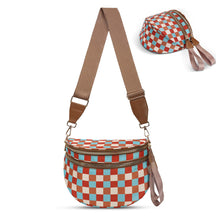 Geruite Crossbody Riemtas voor Dames - Ruime Heuptas voor Moeders & Dagelijks Reizen